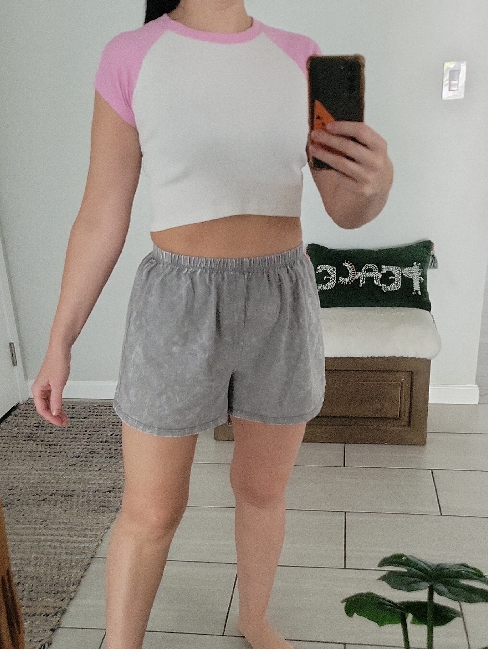 Fashion Nova Gray High-Waist Elastic-Waist Shorts